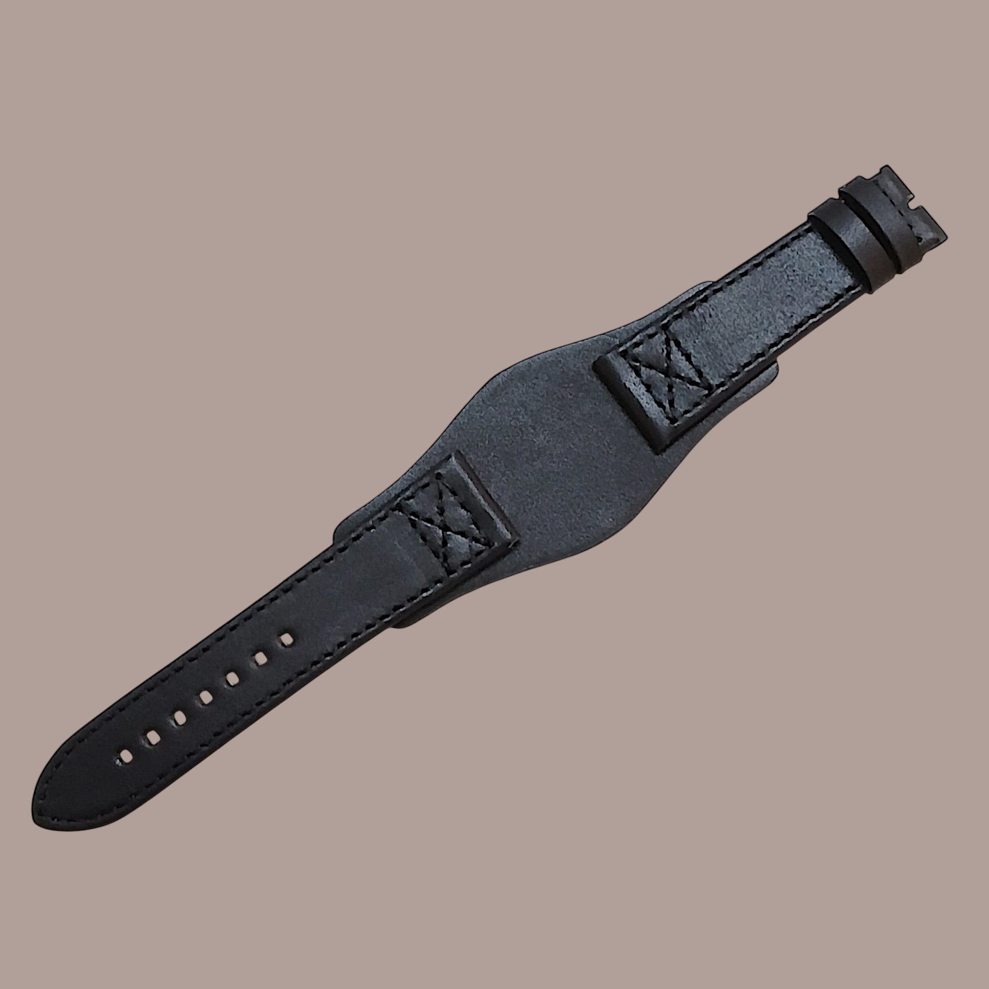 Fossil JR 4617 Modele Uyumlu El Yapımı Siyah Deri Erkek Kol Saati Kayışı Kordonu