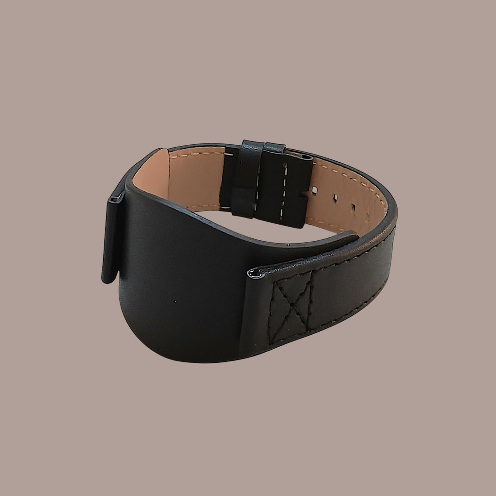 Fossil JR 4617 Modele Uyumlu El Yapımı Siyah Deri Erkek Kol Saati Kayışı Kordonu