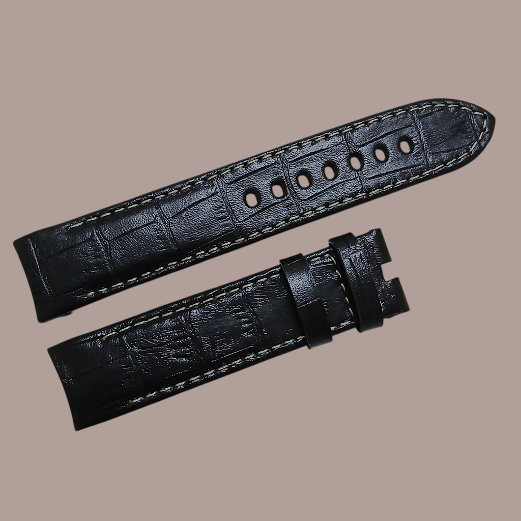 TW Steel TW55 Modeline Uyumlu El Yapımı Siyah Deri Kol Saati Kordonu Kayışı