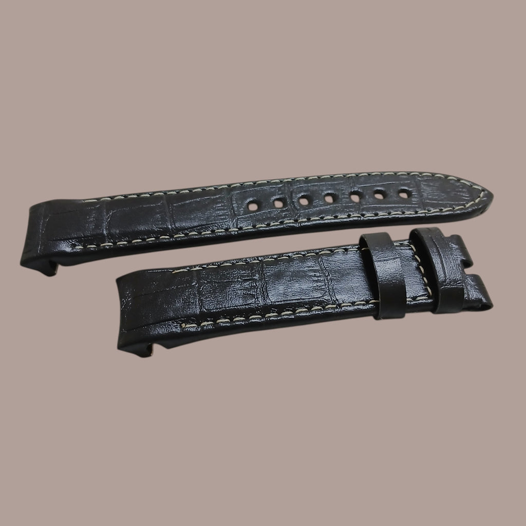 TW Steel TW55 Modeline Uyumlu El Yapımı Siyah Deri Kol Saati Kordonu Kayışı