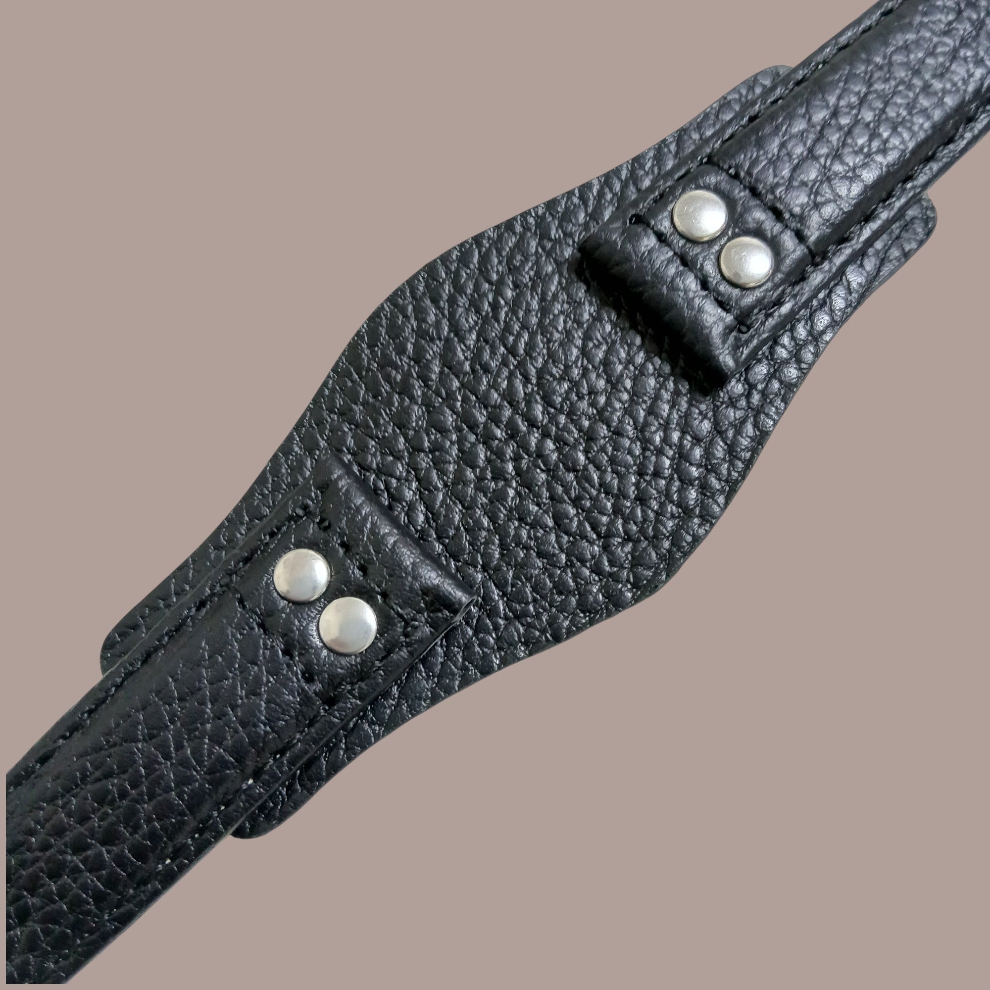 Fossil 22mm Modeline Uyumlu El Yapımı Siyah Deri Erkek Kol Saati Kayışı Kordonu