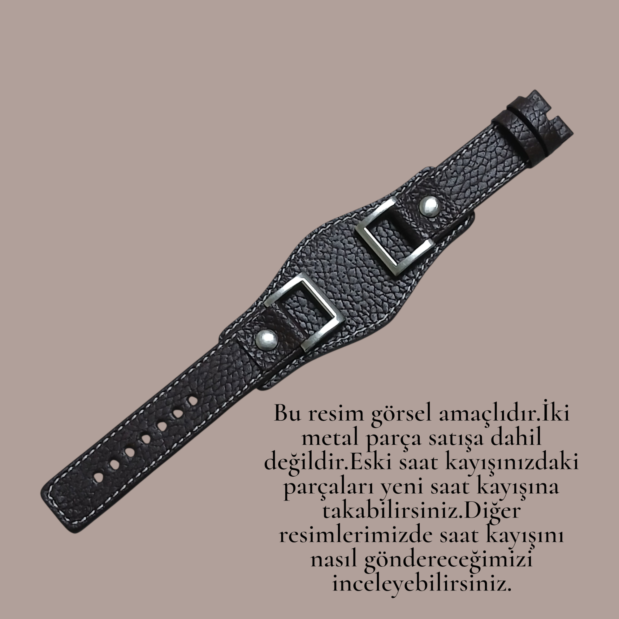 Fossil JR 1157 Modele Uyumlu El Yapımı Kahverengi Deri Erkek Kol Saati Kayışı Kordonu