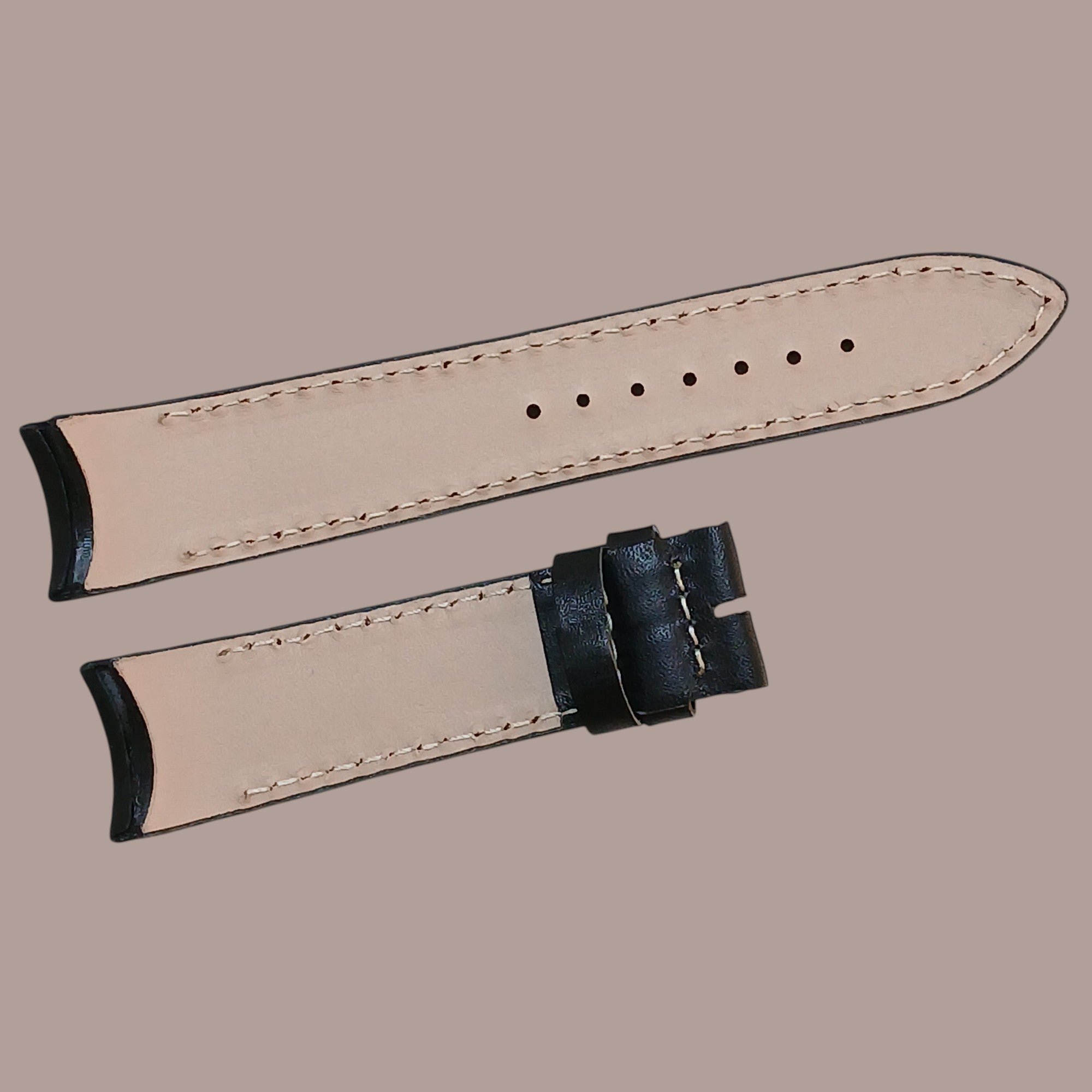 Aviator AVW5839L211 Uyumlu El Yapımı Siyah Deri Kol Saati Kordonu Kayışı