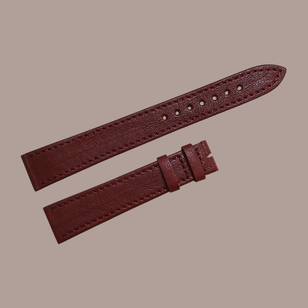 19mm Omega Longines Tissot Modellerine Uyumlu El Yapımı Bordo Renk Erkek Deri Kol Saati Kayışı/Kordonu