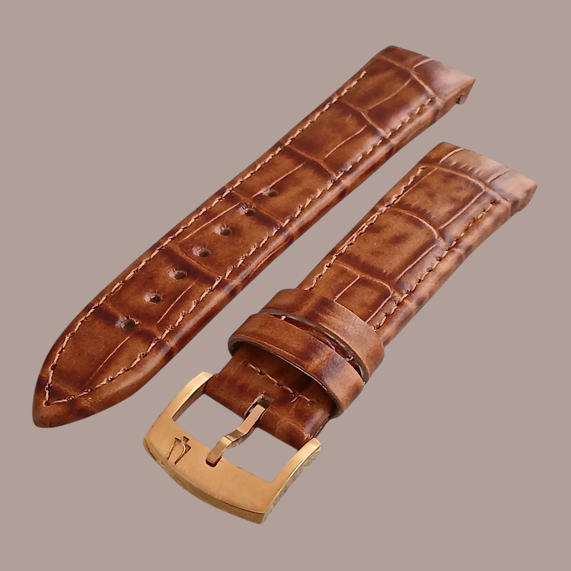 Bulova kahverengi deri saat kordonu