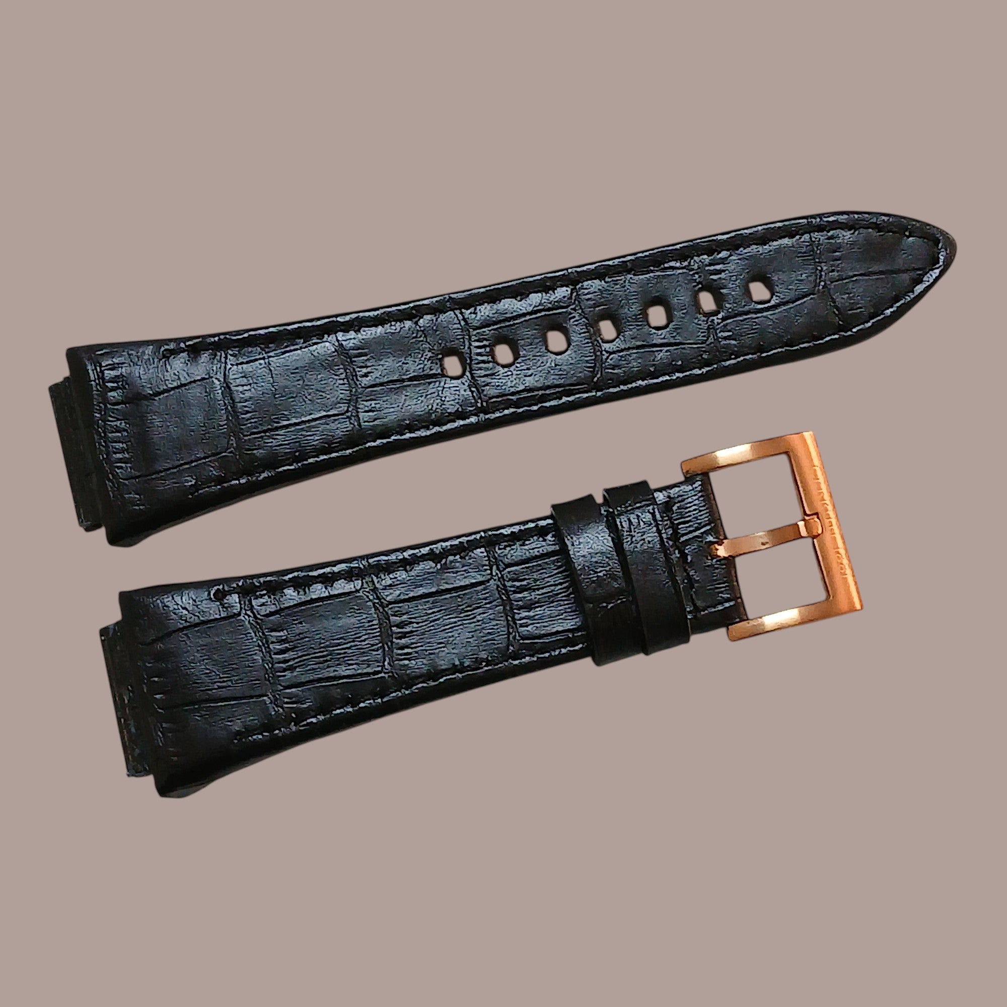 Cerruti GQ00069 Modeline Uyumlu El Yapımı Siyah Deri Kol Saat Kordonu Kayışı