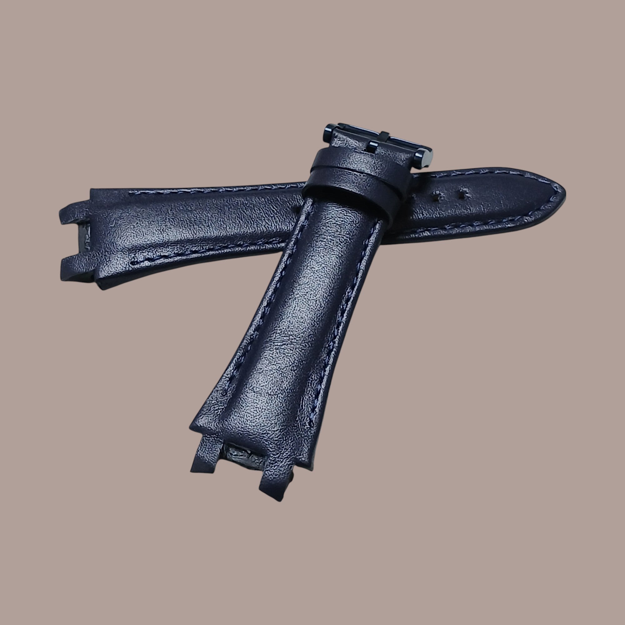 Cerruti Uyumlu El Yapımı Lacivert Deri Erkek Kol Saati Kordonu Kayışı