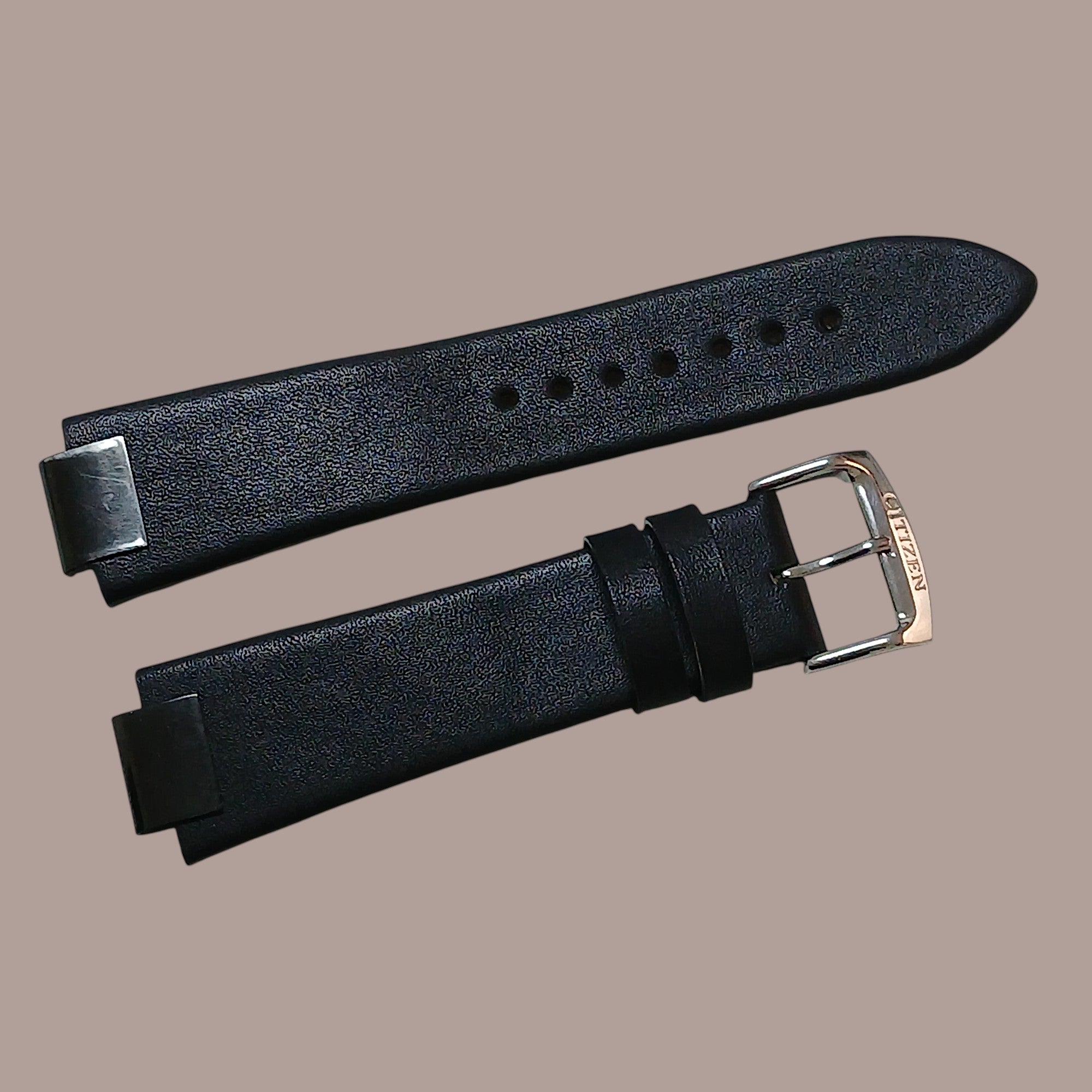 Citizen J165-S086892 Modeline Uyumlu El Yapımı Siyah Deri Erkek Kol Saati Kordonu Kayışı