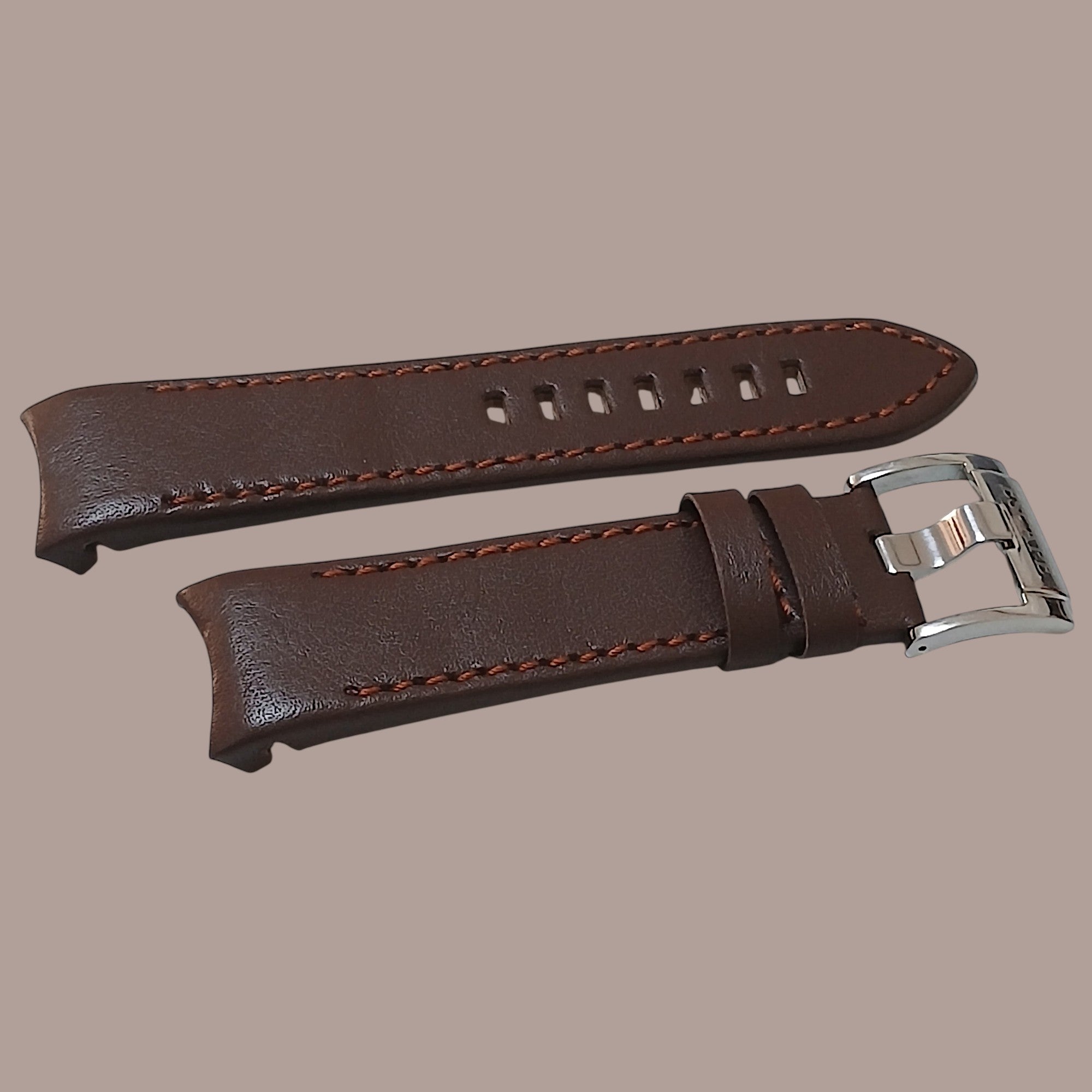 Escape EC1066-601 Modeline Uyumlu El Yapımı Kahverengi Deri Erkek Kol Saati Kordonu Kayışı