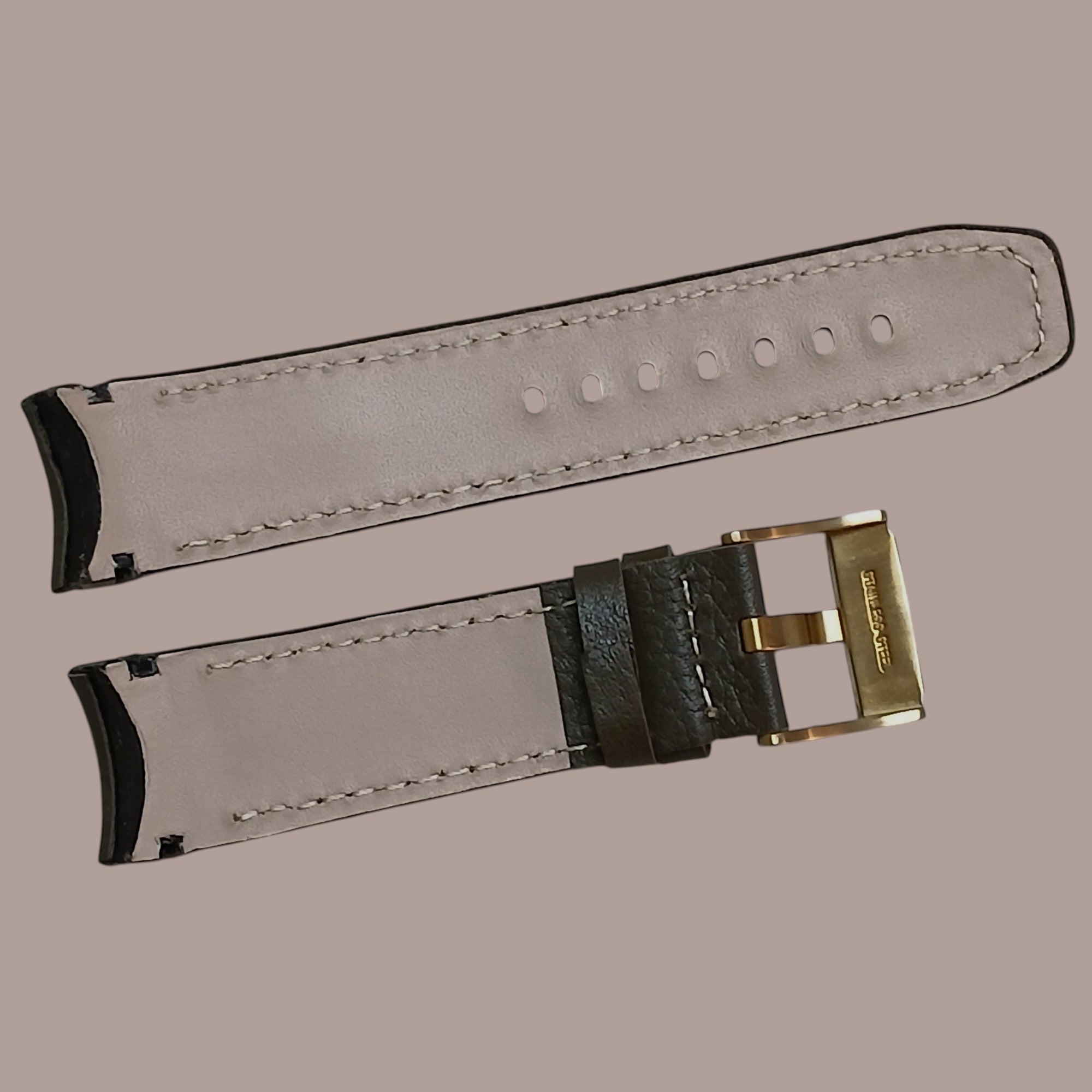 Escape EC1111-106 Uyumlu El Yapımı Kahverengi Deri Saat Kordonu Kayışı