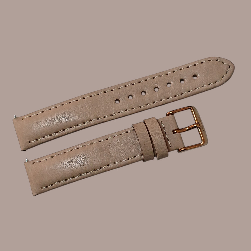 Fossil BQ1751 El Yapımı Bej Renk Deri Kadın Kol Saati Kordonu Kayışı