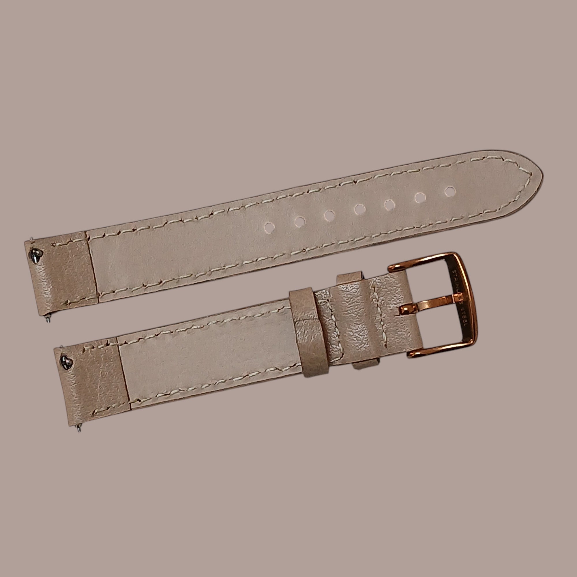 Fossil BQ1751 El Yapımı Bej Renk Deri Kadın Kol Saati Kordonu Kayışı