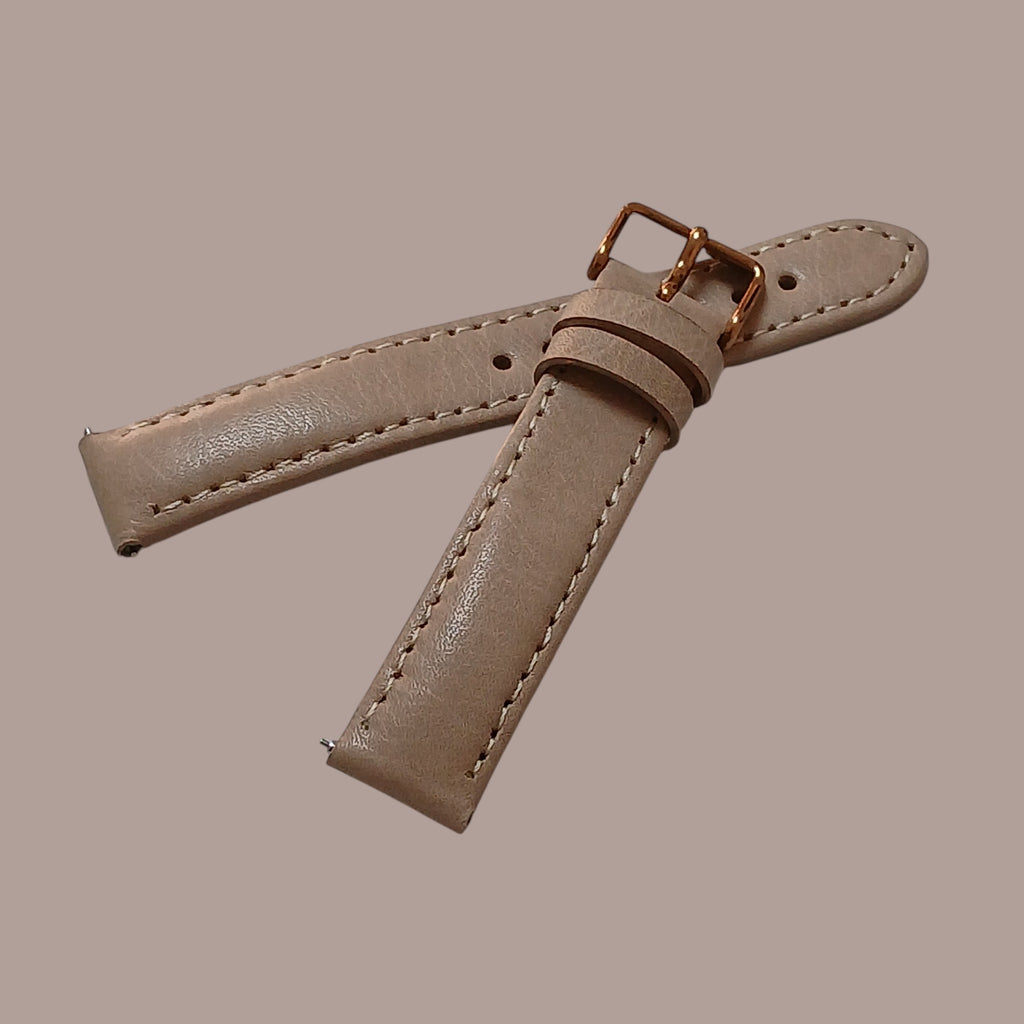Fossil BQ1751 El Yapımı Bej Renk Deri Kadın Kol Saati Kordonu Kayışı