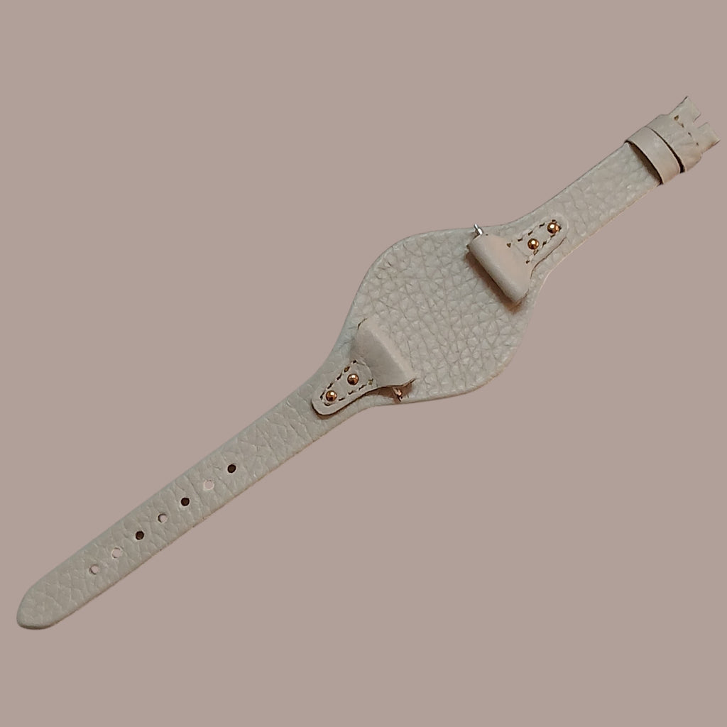 Fossil ES3947 Modeline Uyumlu El Yapımı Krem Deri Kadın Kol Saati Kordonu Kayışı