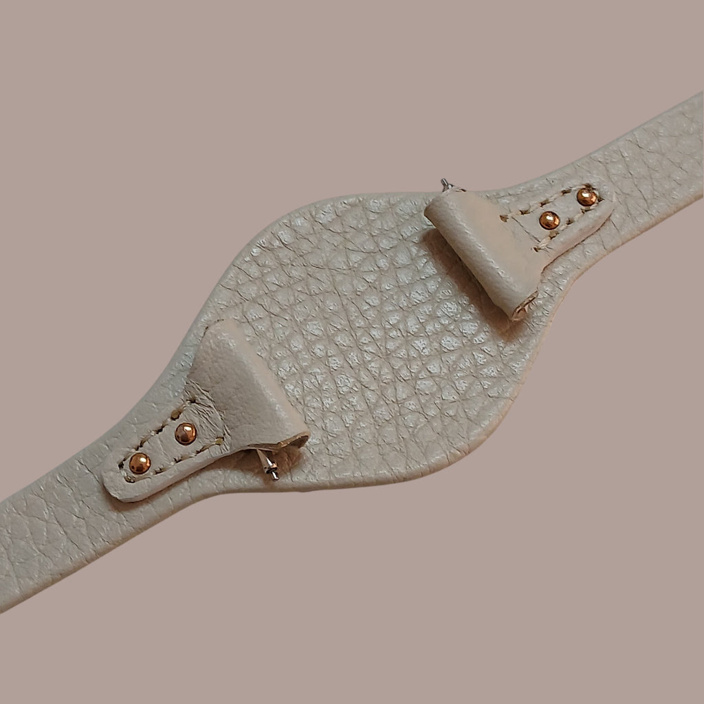 Fossil ES3947 Modeline Uyumlu El Yapımı Krem Deri Kadın Kol Saati Kordonu Kayışı