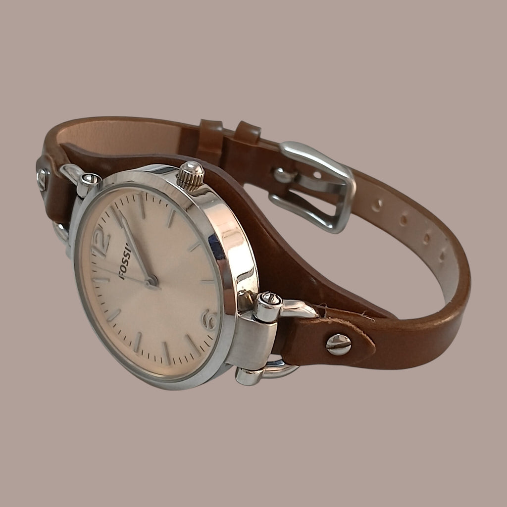 Fossil ES2830 kahverengi deri saat kordonu