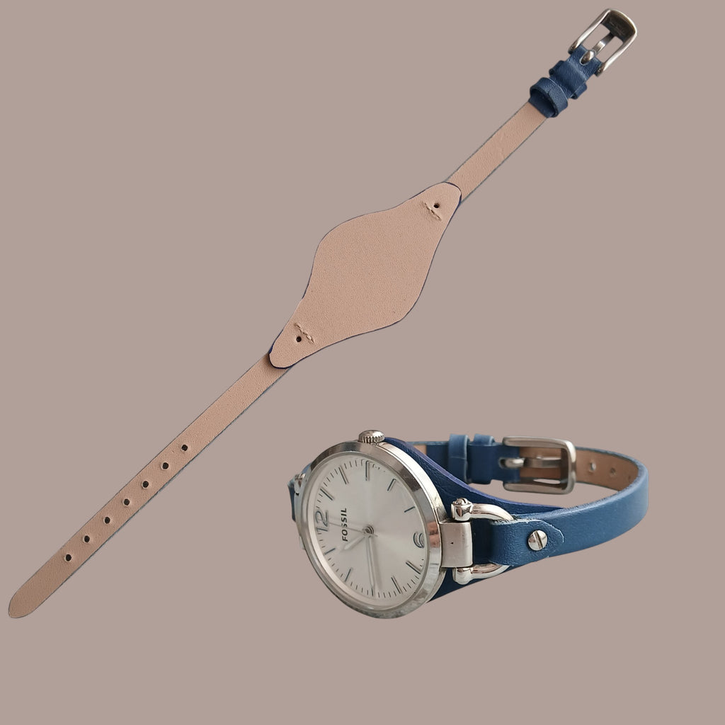 Fossil ES3297 mavi deri saat kordonu