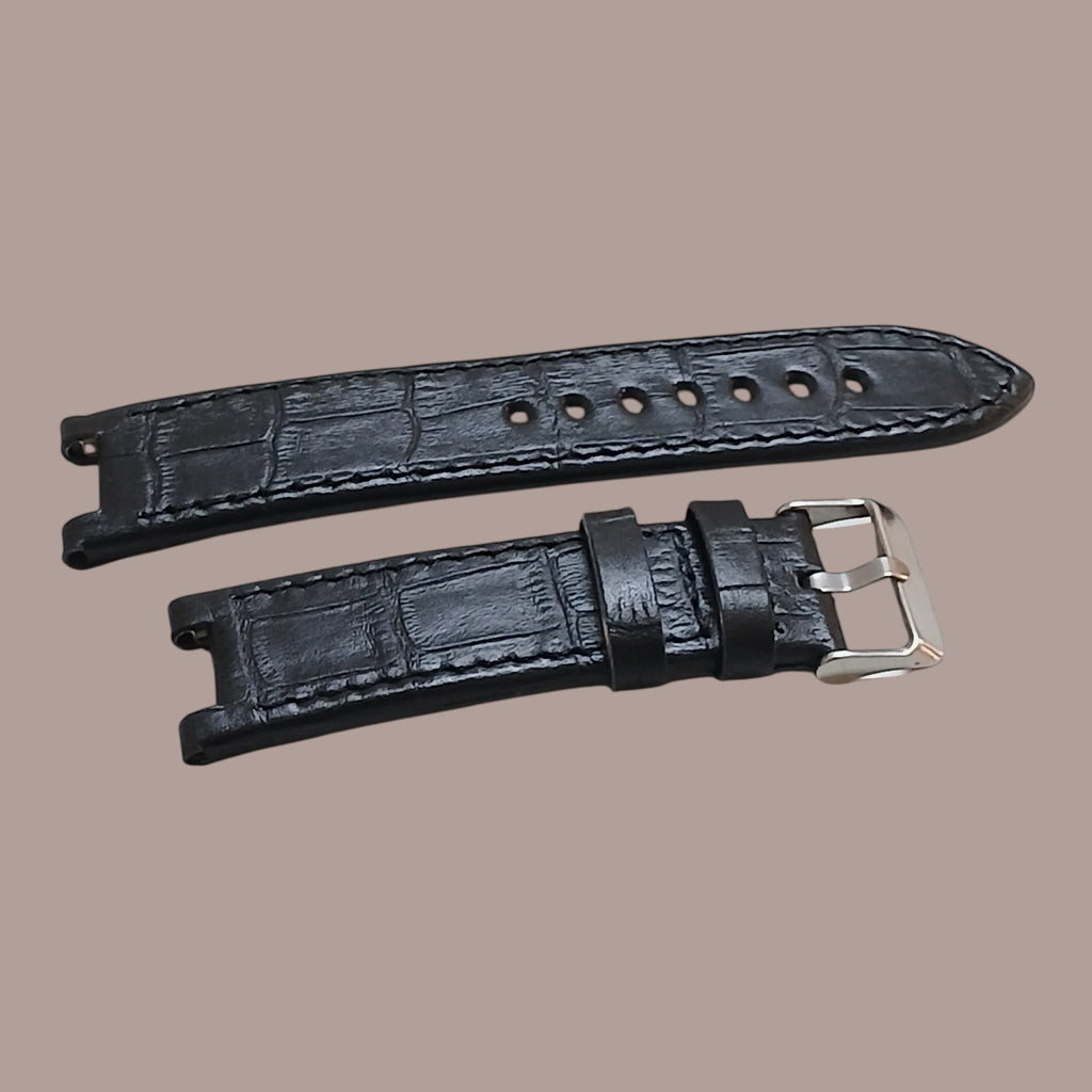 Guess Collection GC48000 Modeline Uyumlu El Yapımı Siyah Deri Erkek Kol Saati Kordonu Kayışı