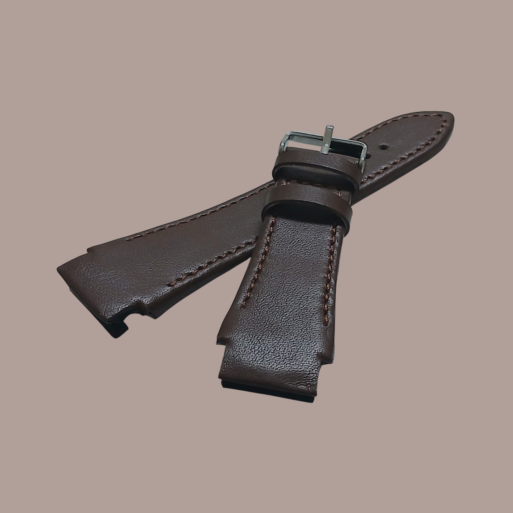 Momentus FS 111 Modeline Uyumlu El Yapımı Kahverengi Deri Erkek Kol Saati Kayışı Kordonu