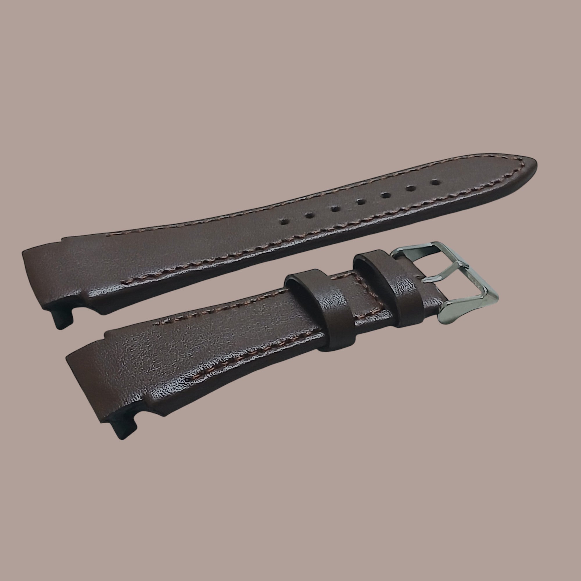 Momentus FS 111 Modeline Uyumlu El Yapımı Kahverengi Deri Erkek Kol Saati Kayışı Kordonu