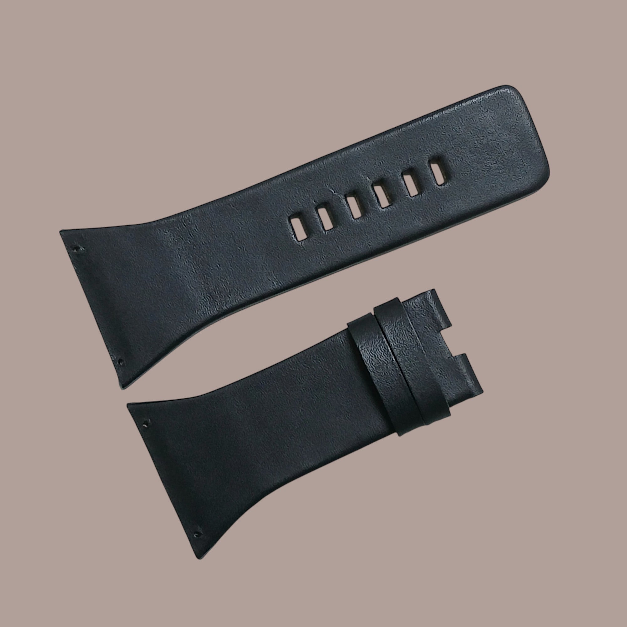 I-Watch 55413 Modeline Uyumlu El Yapımı Siyah Deri Kol Saati Kayışı