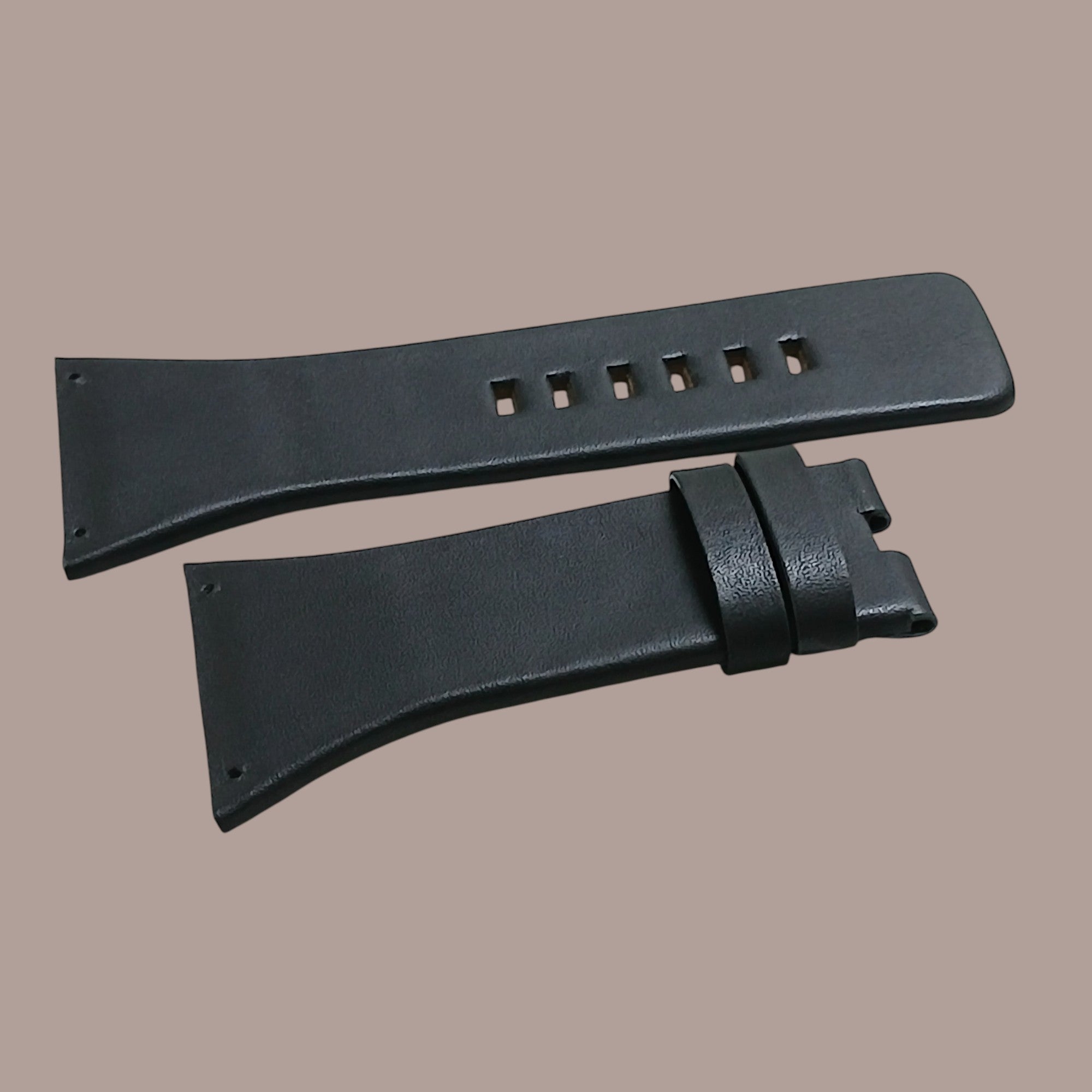I-Watch 55413 Modeline Uyumlu El Yapımı Siyah Deri Kol Saati Kayışı