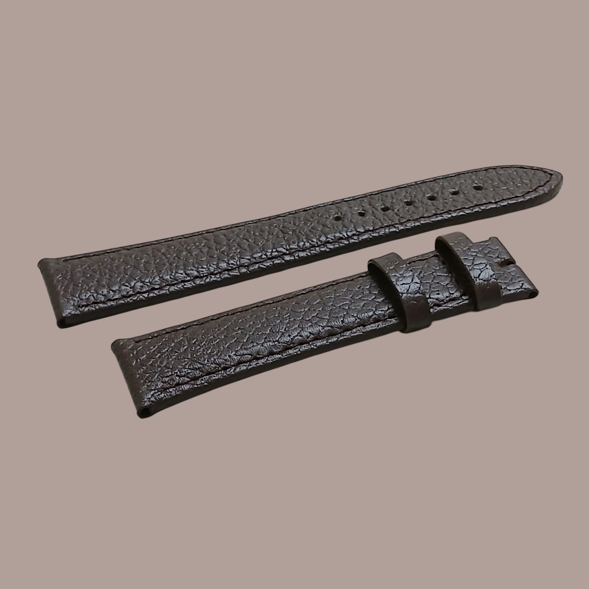 22mm Uzun Boy XL 2XL Modele Uyumlu El Yapımı Kahverengi Deri Kol Saati Kayışı