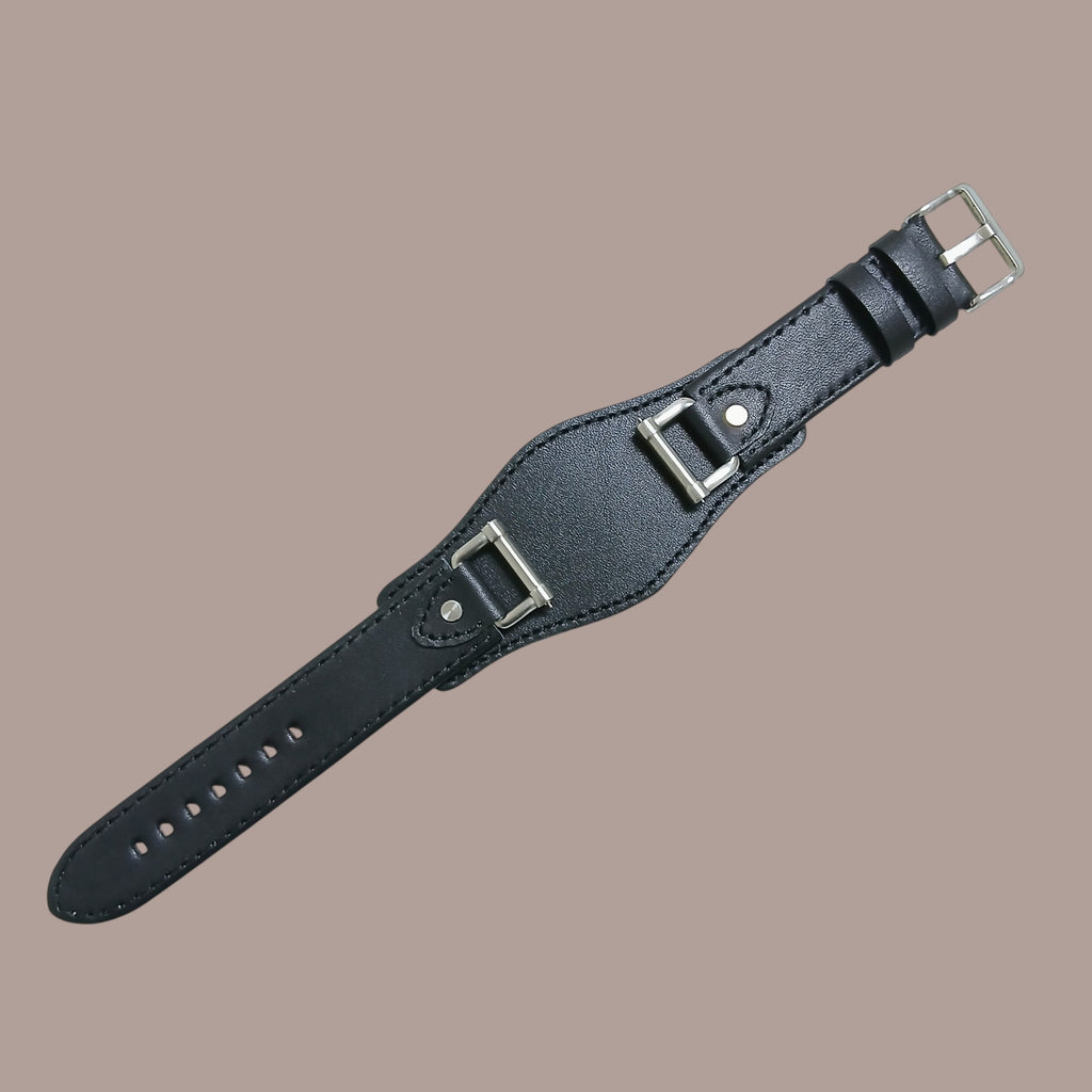 Fossil CH 3003 Modele Uyumlu El Yapımı Siyah Deri Erkek Kol Saati Kayışı Kordonu