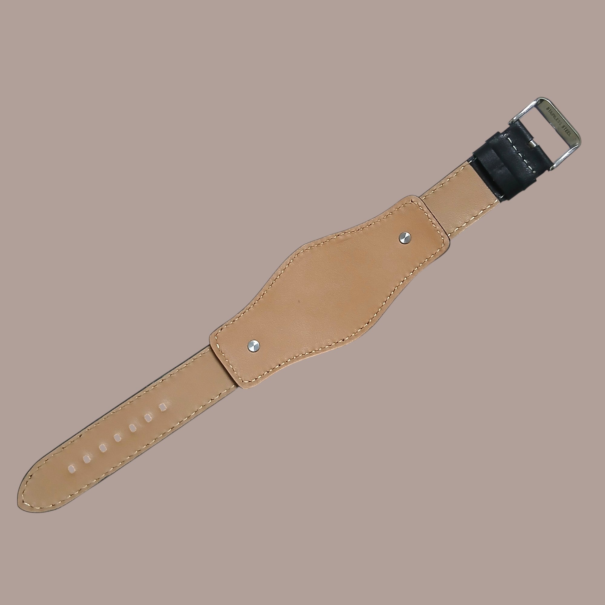 Fossil CH 3003 Modele Uyumlu El Yapımı Siyah Deri Erkek Kol Saati Kayışı Kordonu
