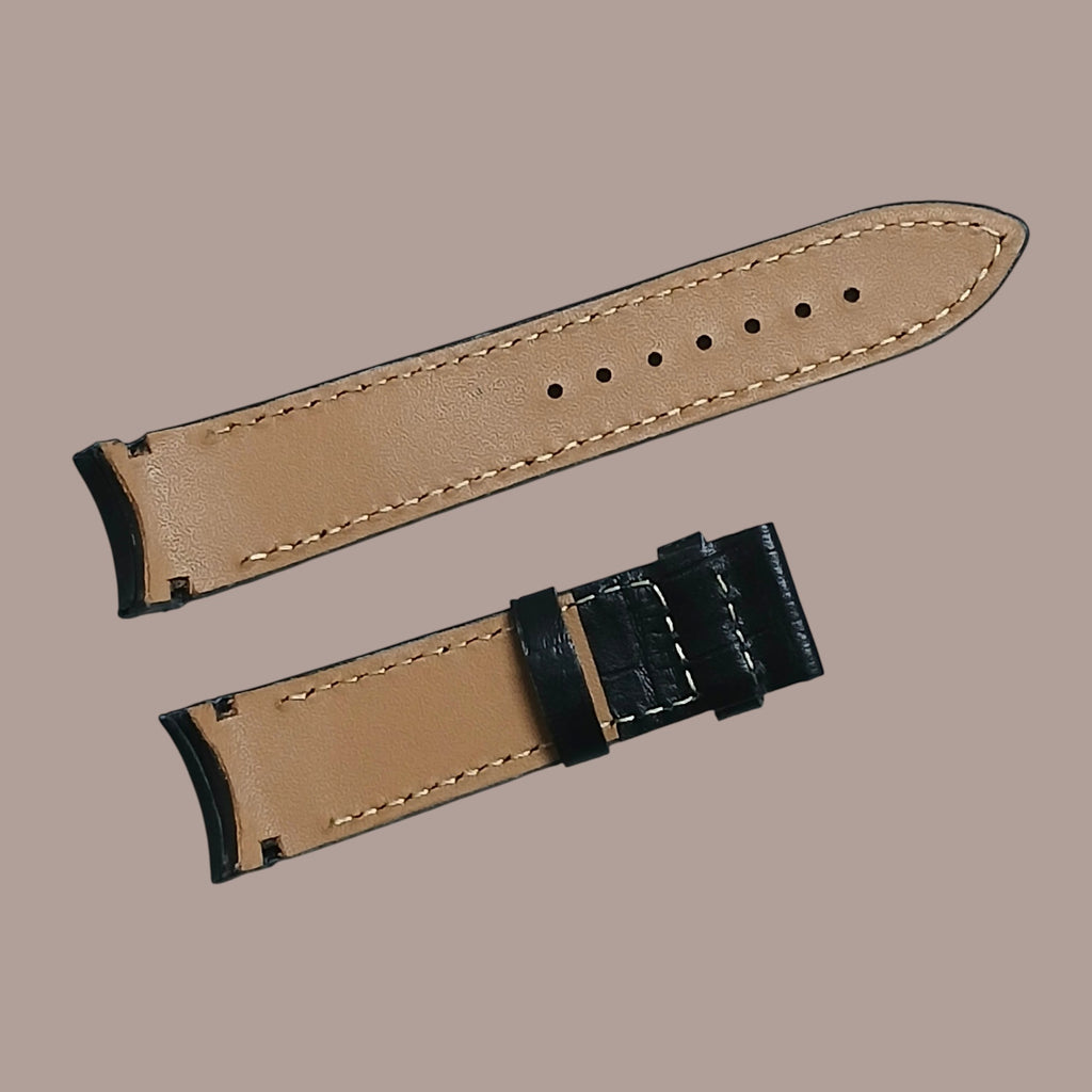 Tissot T035407A Modele Uyumlu El Yapımı Siyah Deri Kol Saati Kayışı