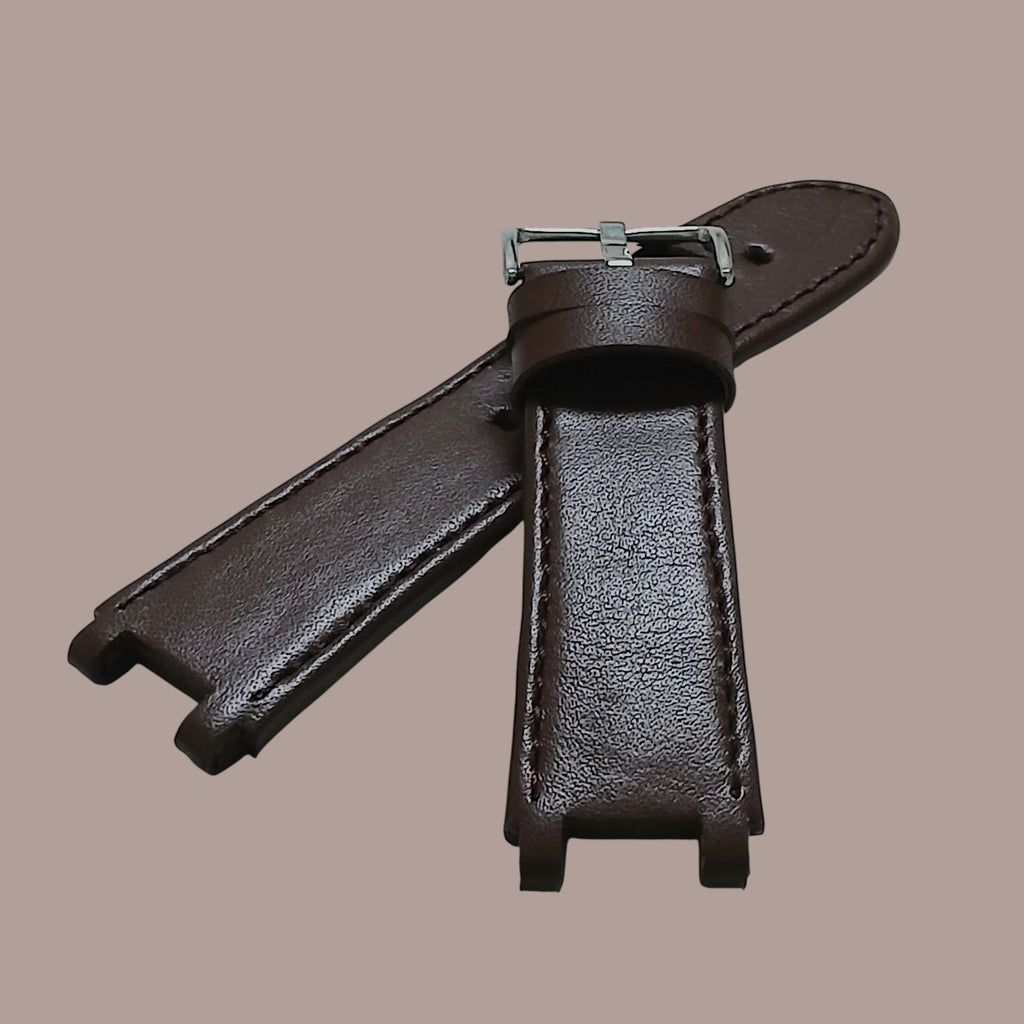 Romanson RL0245HM Modele Uyumlu El Yapımı Kahverengi Deri Kol Saati Kordonu Kayışı