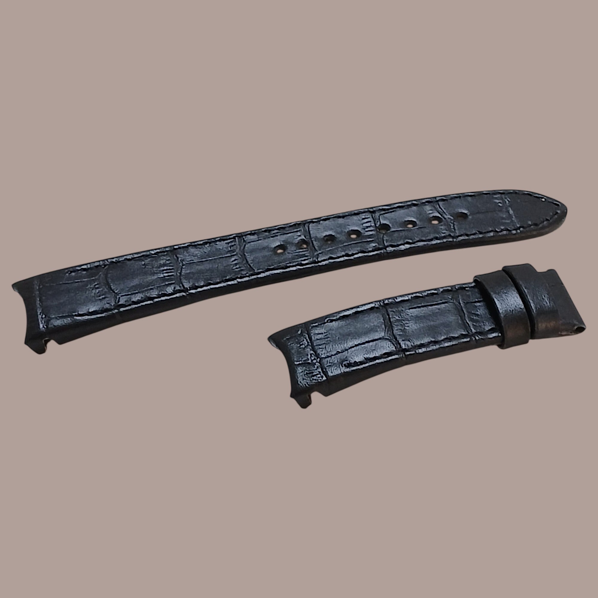 Seiko 7D48-0AA0 Uyumlu El Yapımı Siyah Deri Kol Saati Kordonu Kayışı