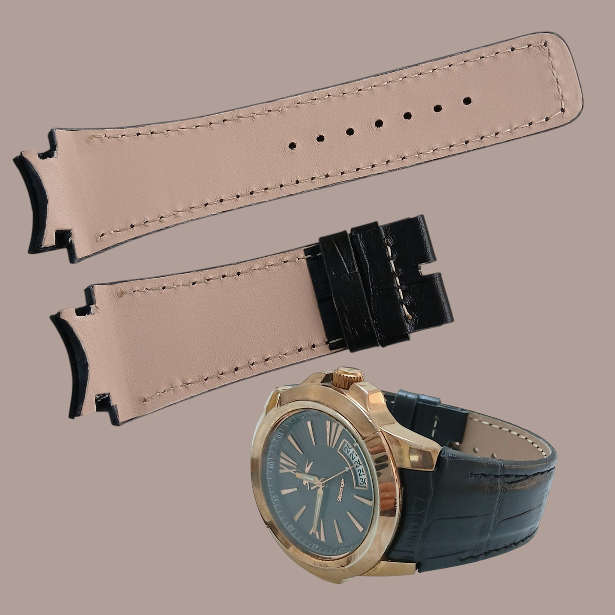 Slazenger SL.9.490.1 siyah deri saat kordonu