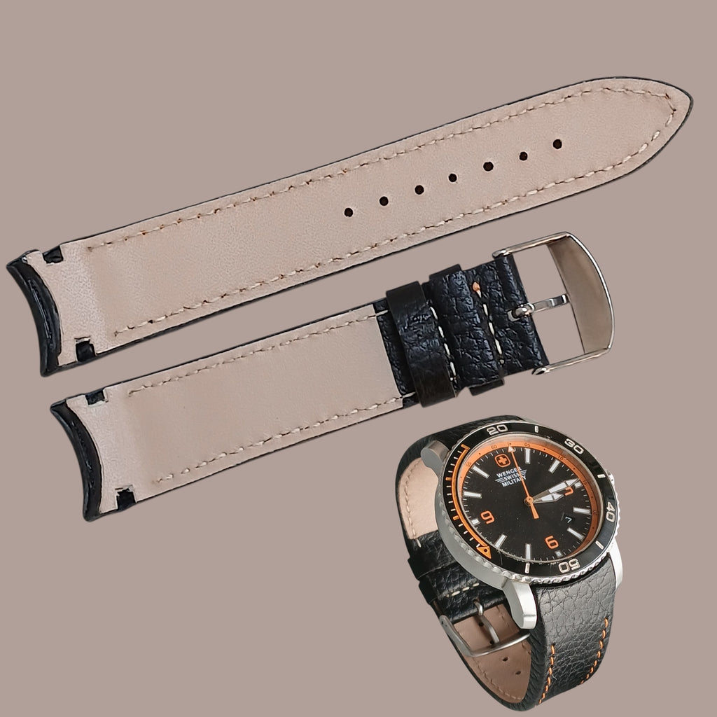 Wenger Swiss Military 01.1841.201 siyah deri saat kordonu