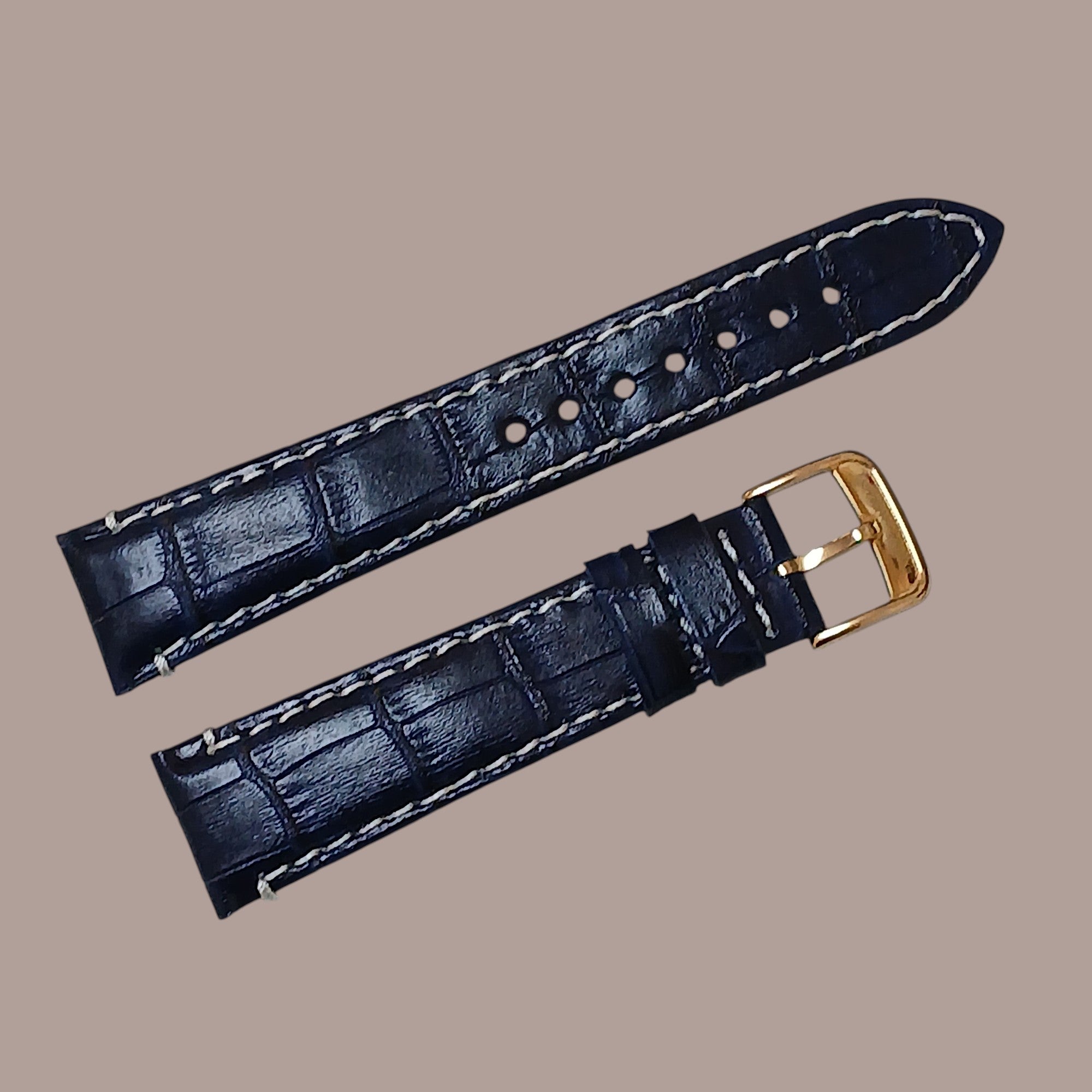 Emporio Armani 22mm Modeline Uyumlu El Yapımı Lacivert Deri Erkek Kol Saati Kordonu Kayışı