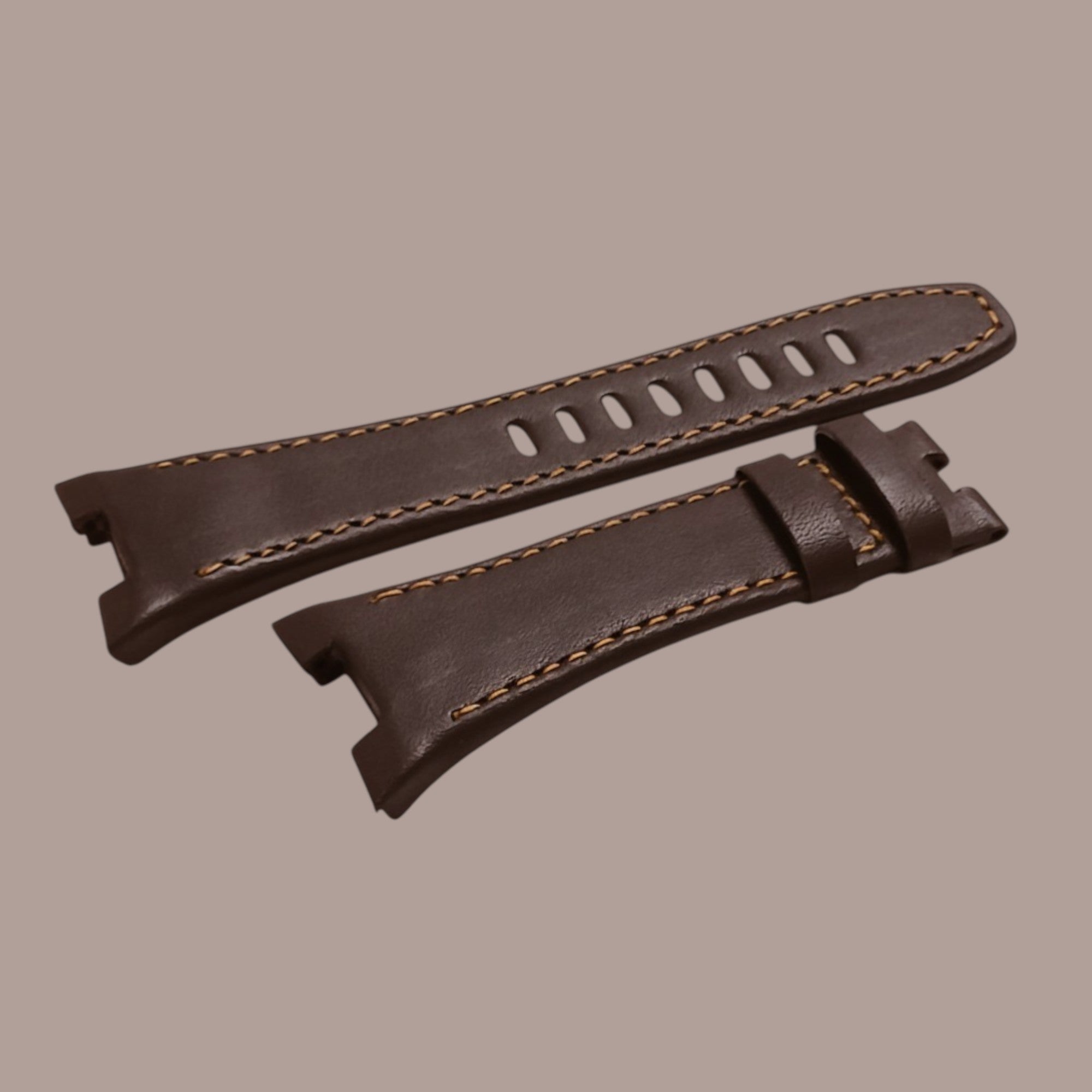 Seiko Sportura 7T62-0KL0 Modeline Uyumlu El Yapımı Kahverengi Deri Erkek Kol Saati Kayışı Kordonu