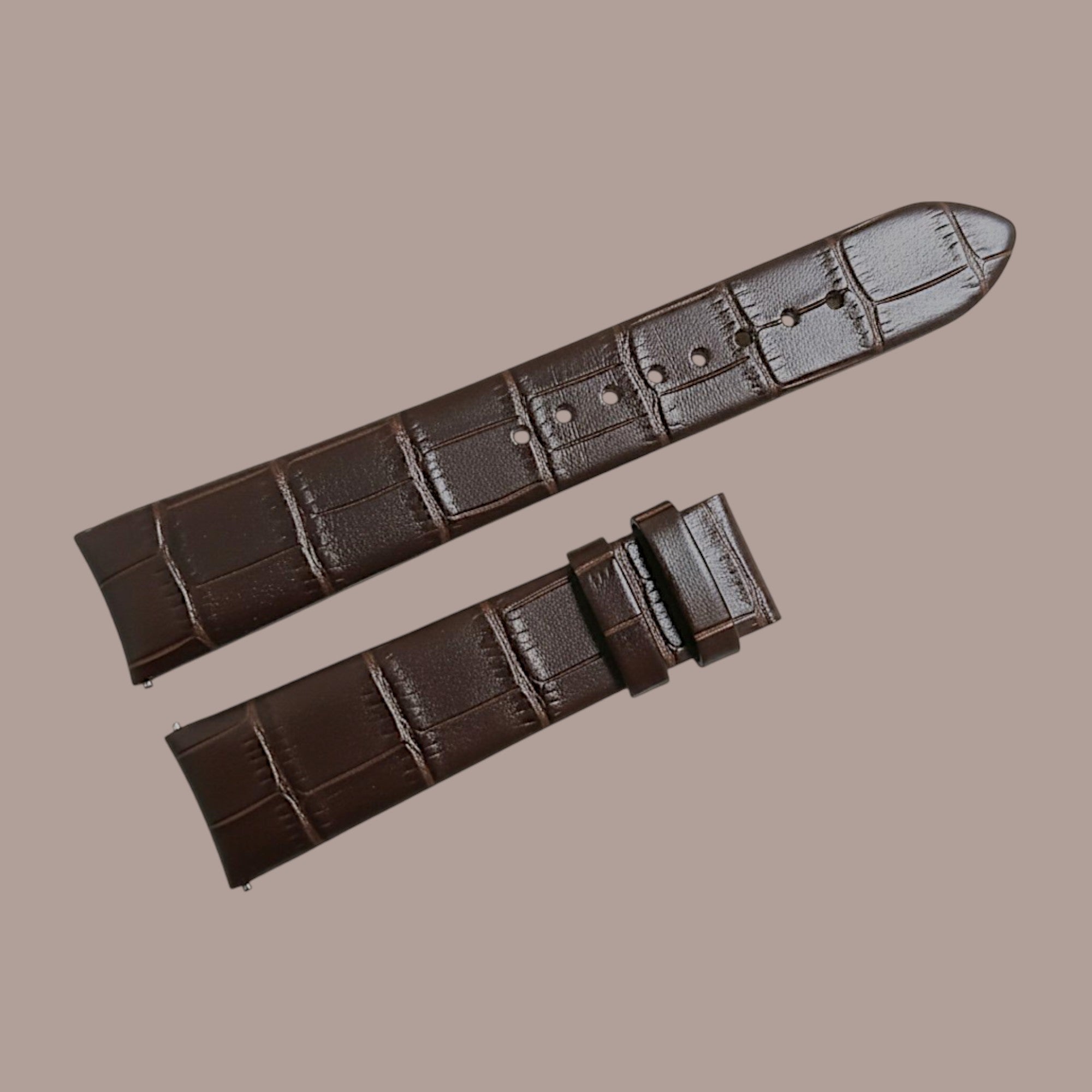 Seiko Premier 7D56-0AE0 Modeline Uyumlu El Yapımı Kahverengi Deri Erkek Kol Saati Kayışı Kordonu