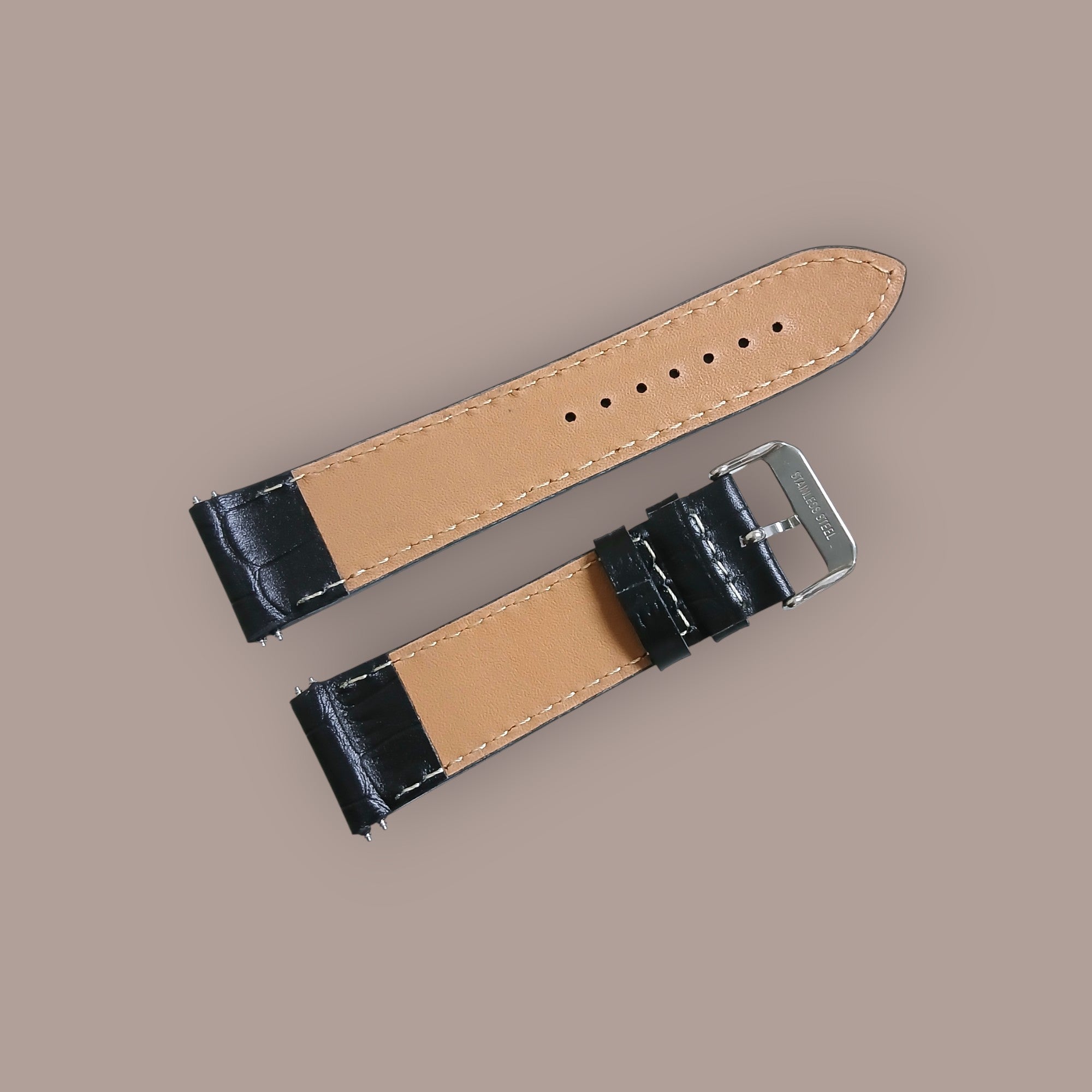 Pierre Cardin 10069-1 Modeline Uyumlu El Yapımı Siyah Deri Kol Saati Kayışı