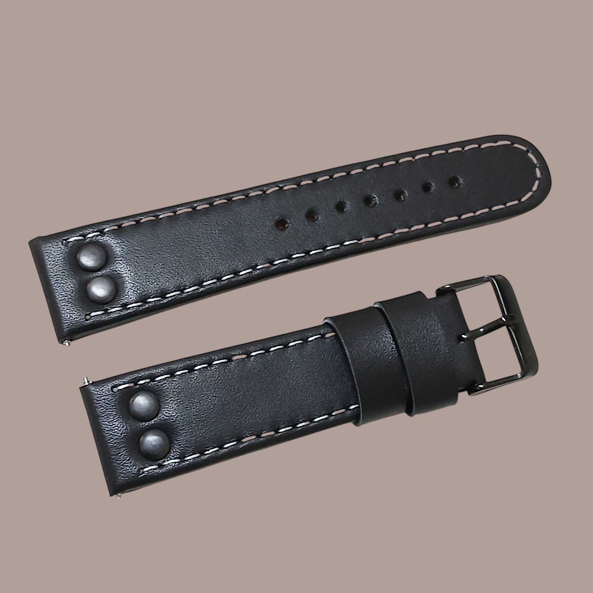 TW Steel 22mm Modele Uyumlu El Yapımı Siyah Deri Erkek Kol Saati Kordonu Kayışı