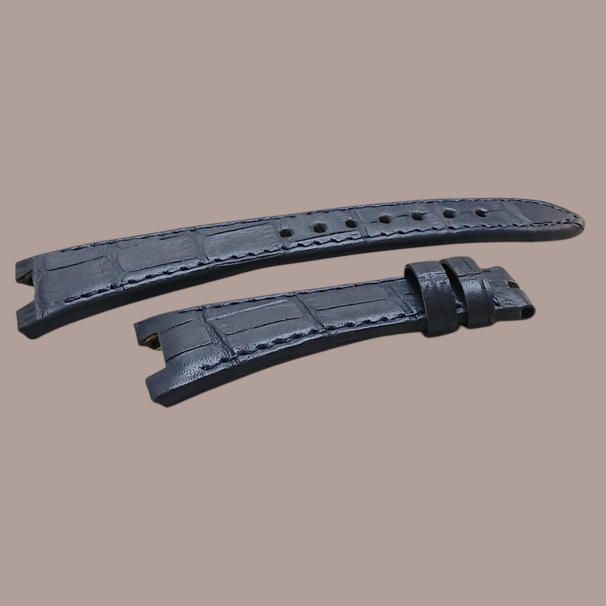 Tissot T137407A Modeline Uyumlu El Yapımı Lacivert Deri Erkek Kol Saati Kordonu Kayışı