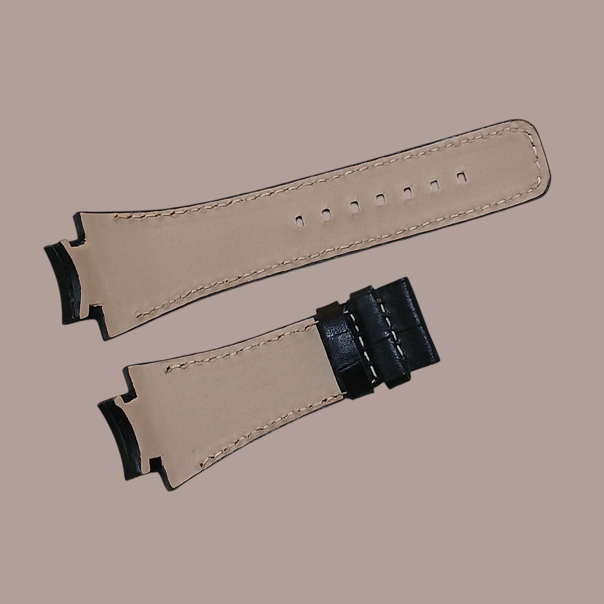 Polo time S13836S Modeline Uyumlu El Yapımı Siyah Deri Erkek Kol Saati Kordonu Kayışı
