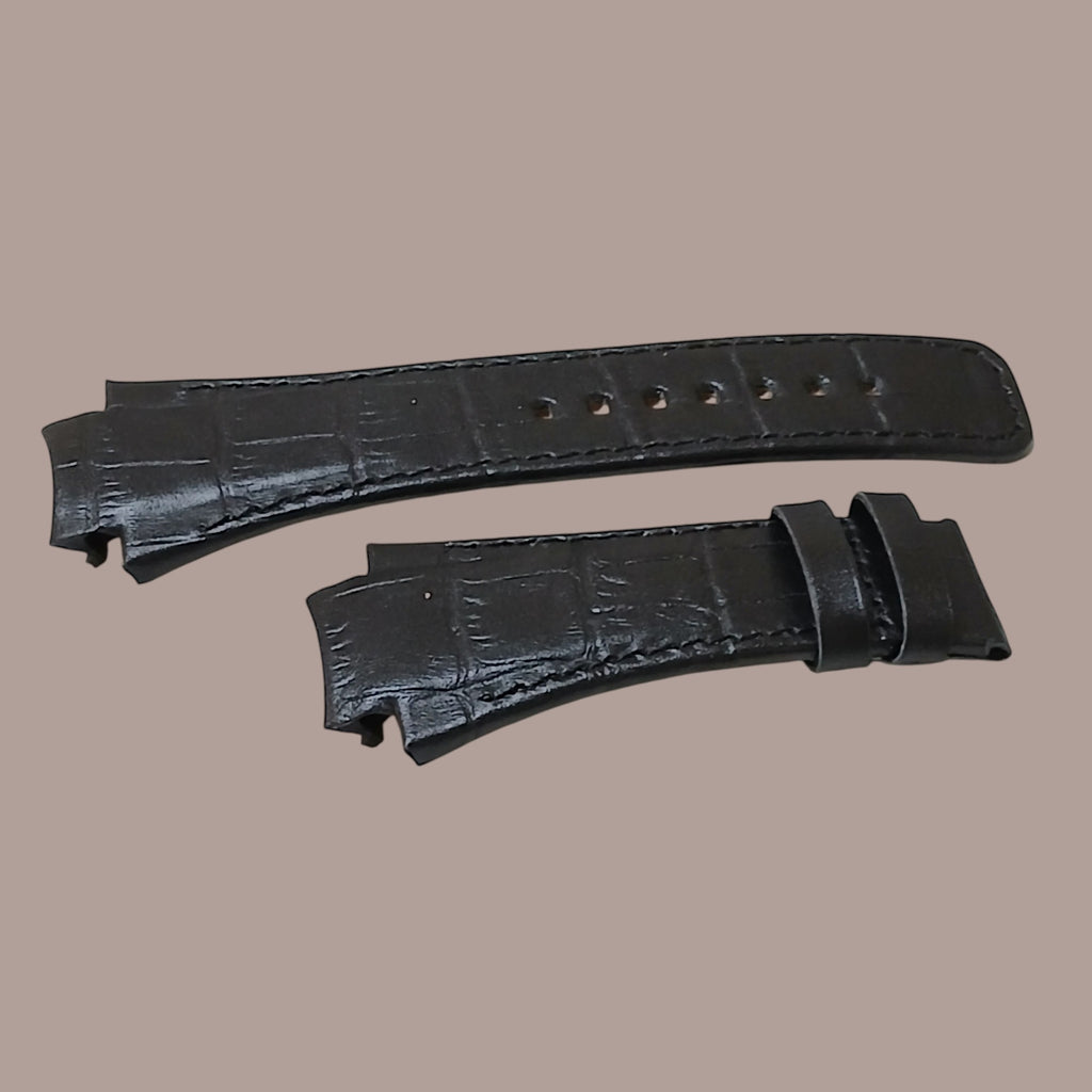 Polo time S13836S Modeline Uyumlu El Yapımı Siyah Deri Erkek Kol Saati Kordonu Kayışı