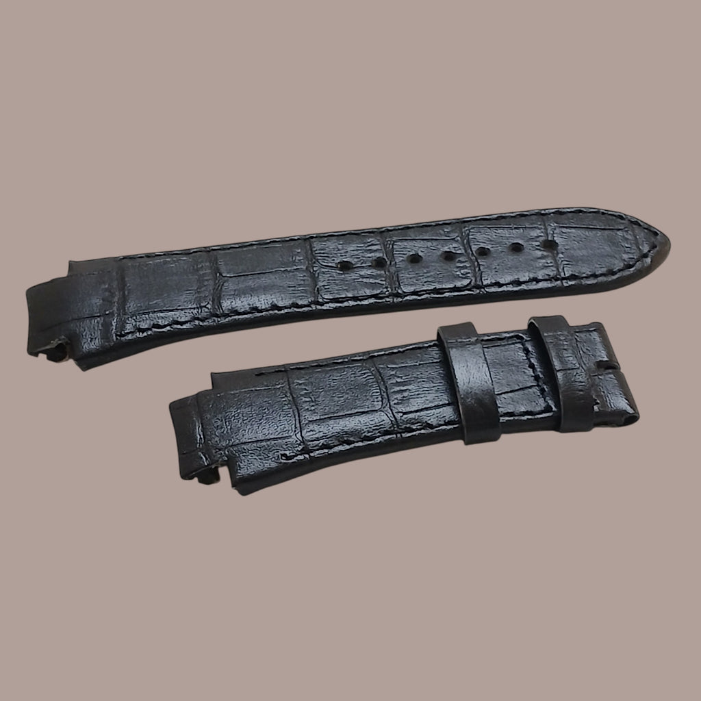 Casio EFR539 Modeline Uyumlu El Yapımı Siyah Deri Erkek Kol Saati Kordonu Kayışı