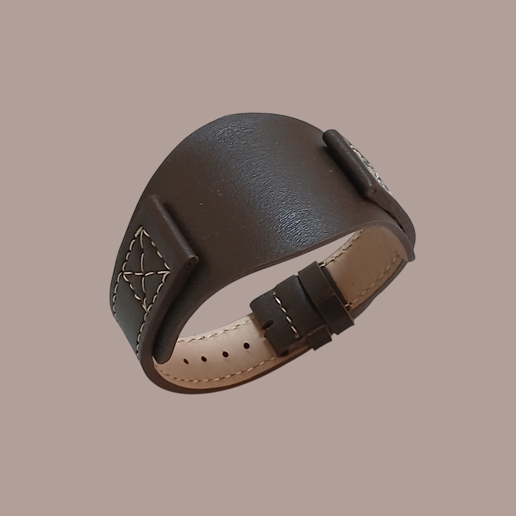Modele Uyumlu El Yapımı Kahverengi Deri Erkek Kadın Bund Kol Saati Kordonu Kayışı 18mm 20mm
